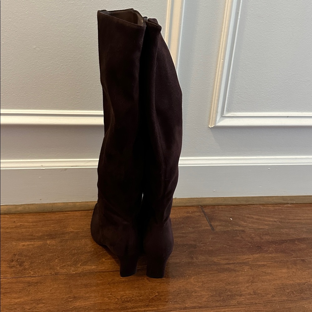 NWT Banana Republic Factory knee high faux suede boots chocolate brown size 7.5 - Picture 11 of 13